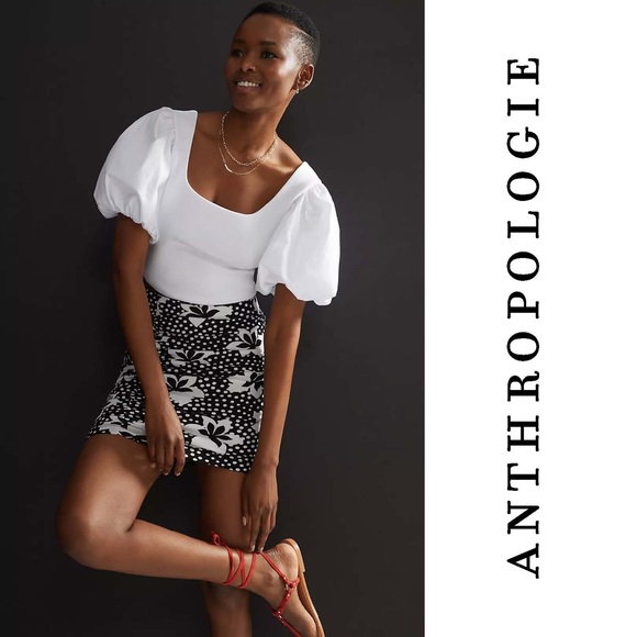 Anthropologie Porridge Ruched Knit Mini Skirt - Picture 1 of 7